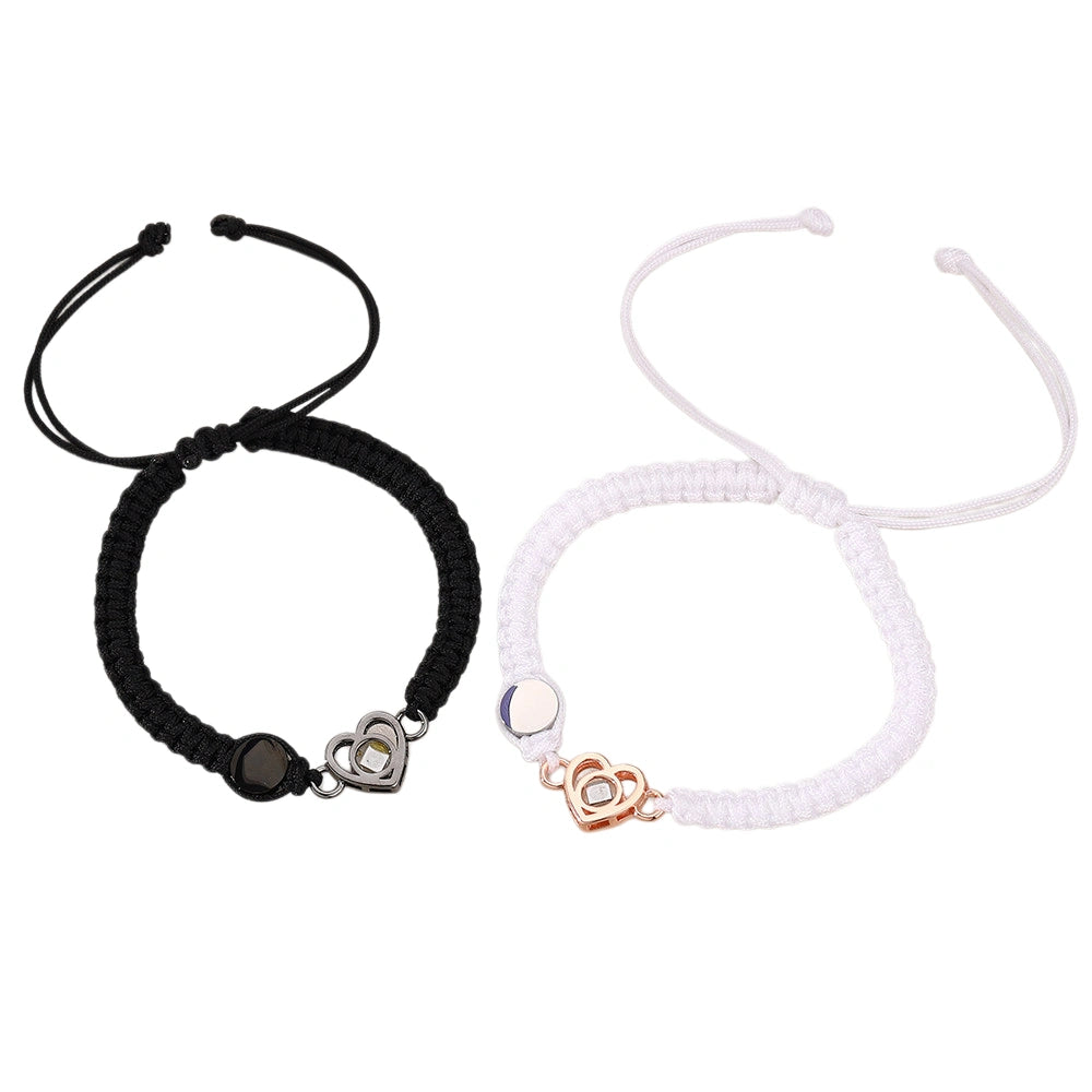 bimg_306_0 Personalized Heart Charm Photo Projection Initials Couple Bracelets