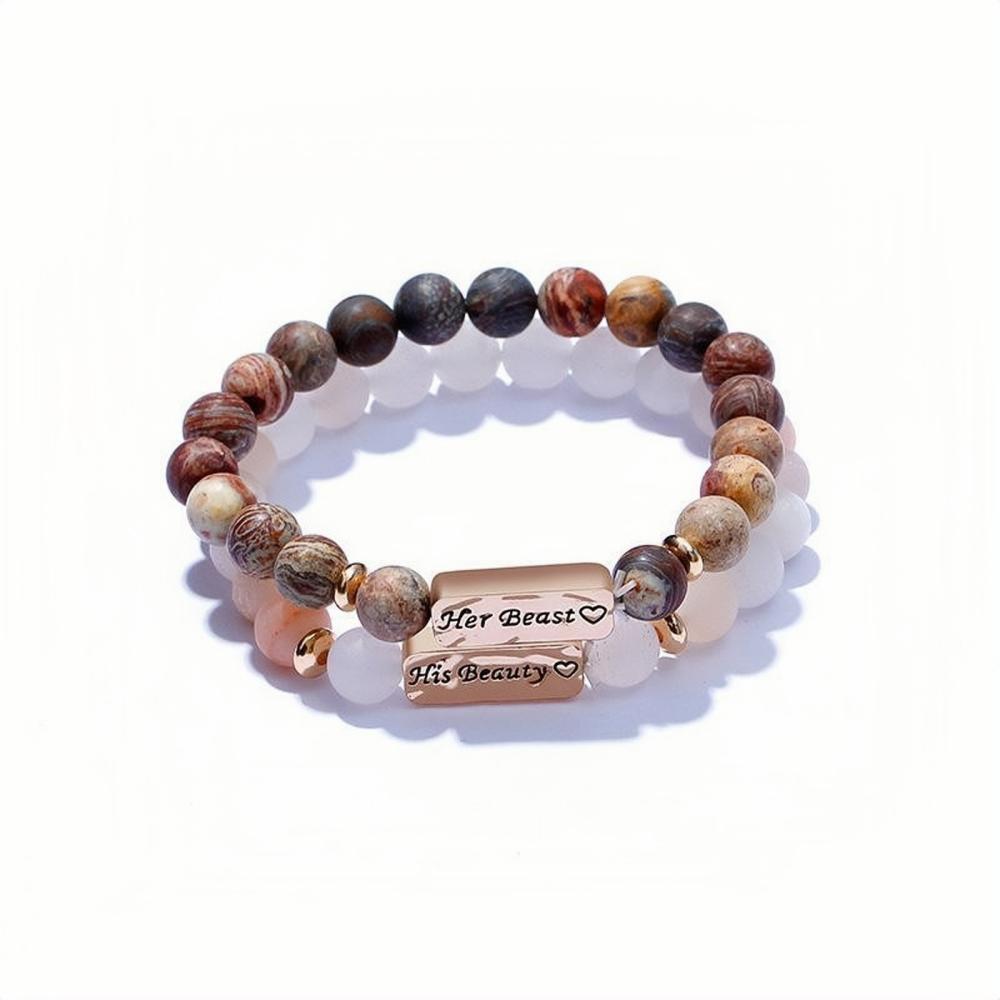 Unique His Beauty Her Beast Beaded Bracelets For Couples