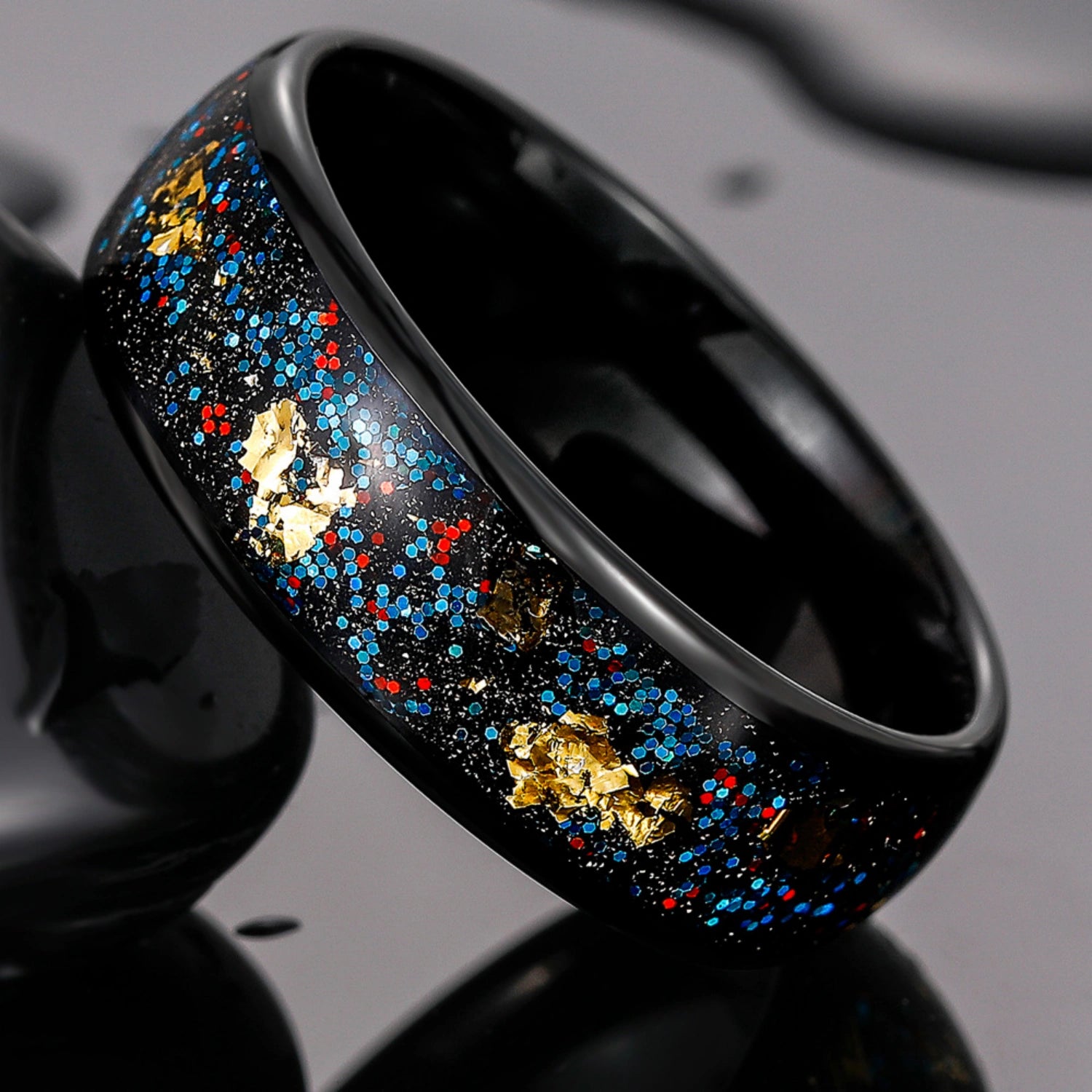 bimg_31_1 Engravable Starry Sky Matching Tungsten Couple Wedding Bands