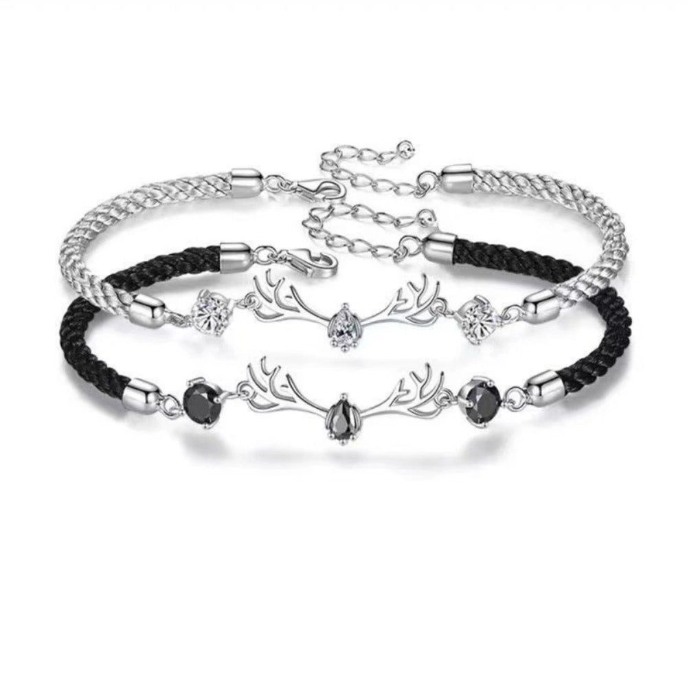 Cute Elk Matching Couple Bracelets For Christmas Gift