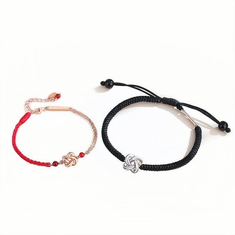 Unique Matching Knot Bracelets For Couples In Sterling Silver