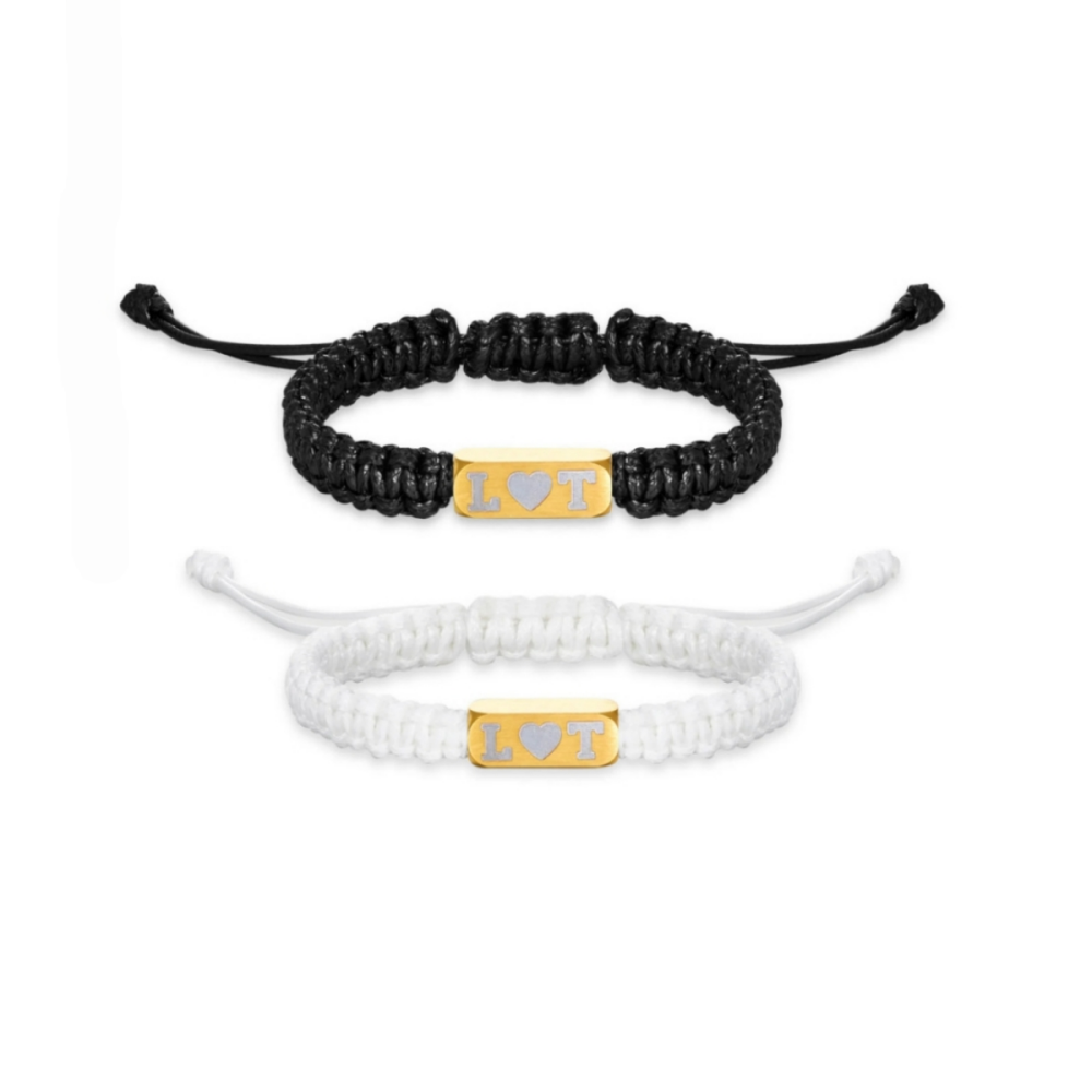 Custom Initial Matching Macrame Bracelets For Couples