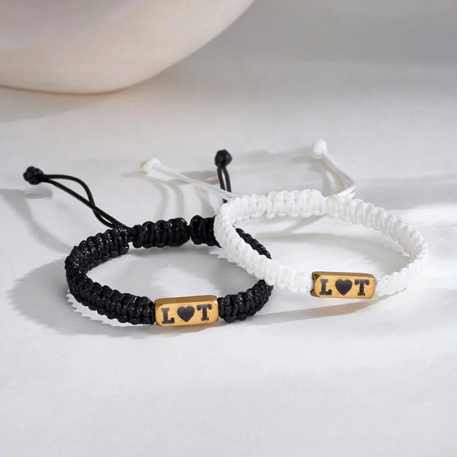 Custom Initial Matching Macrame Bracelets For Couples