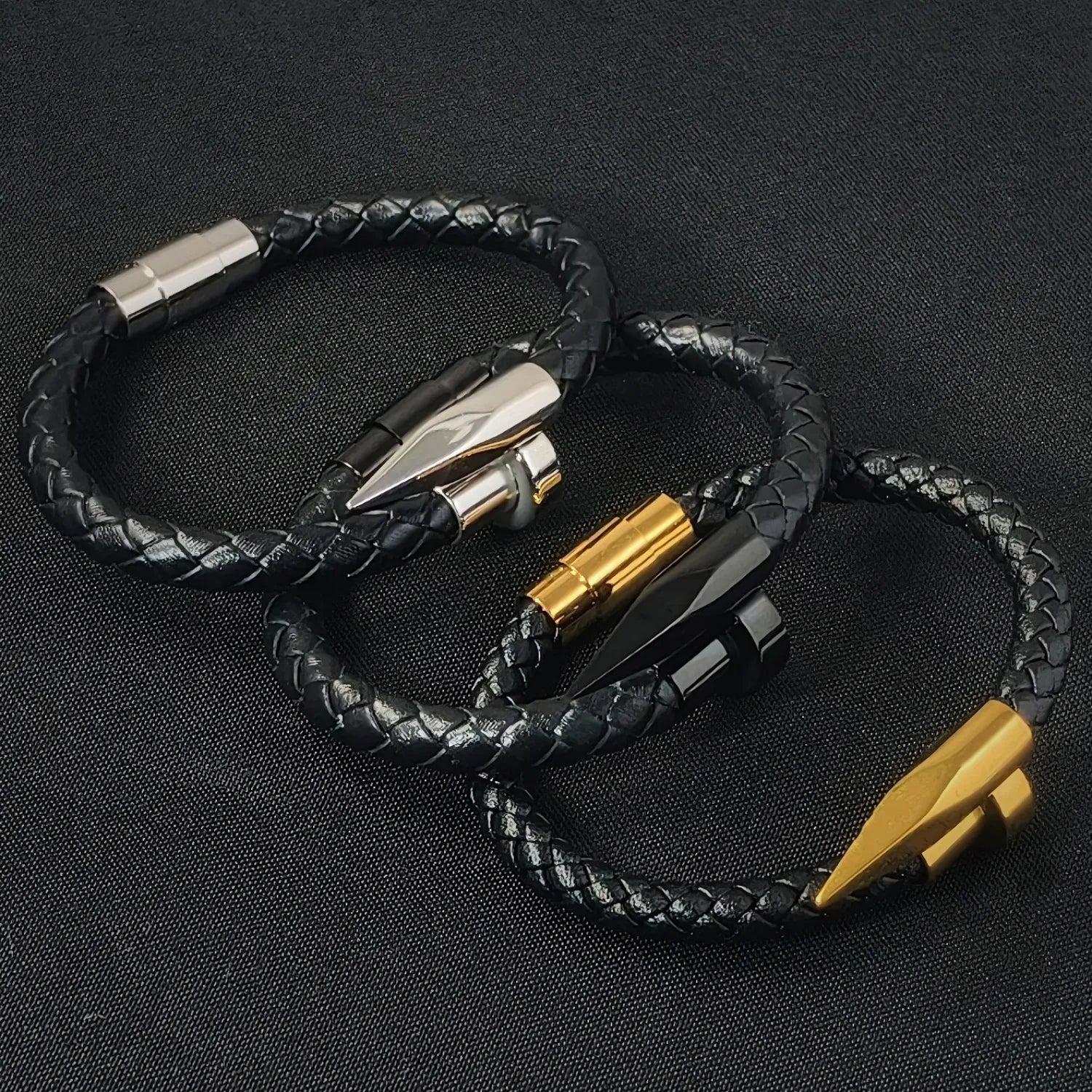bimg_337_1 Unique Braided Leather Nail Cuff Bracelets For Couples