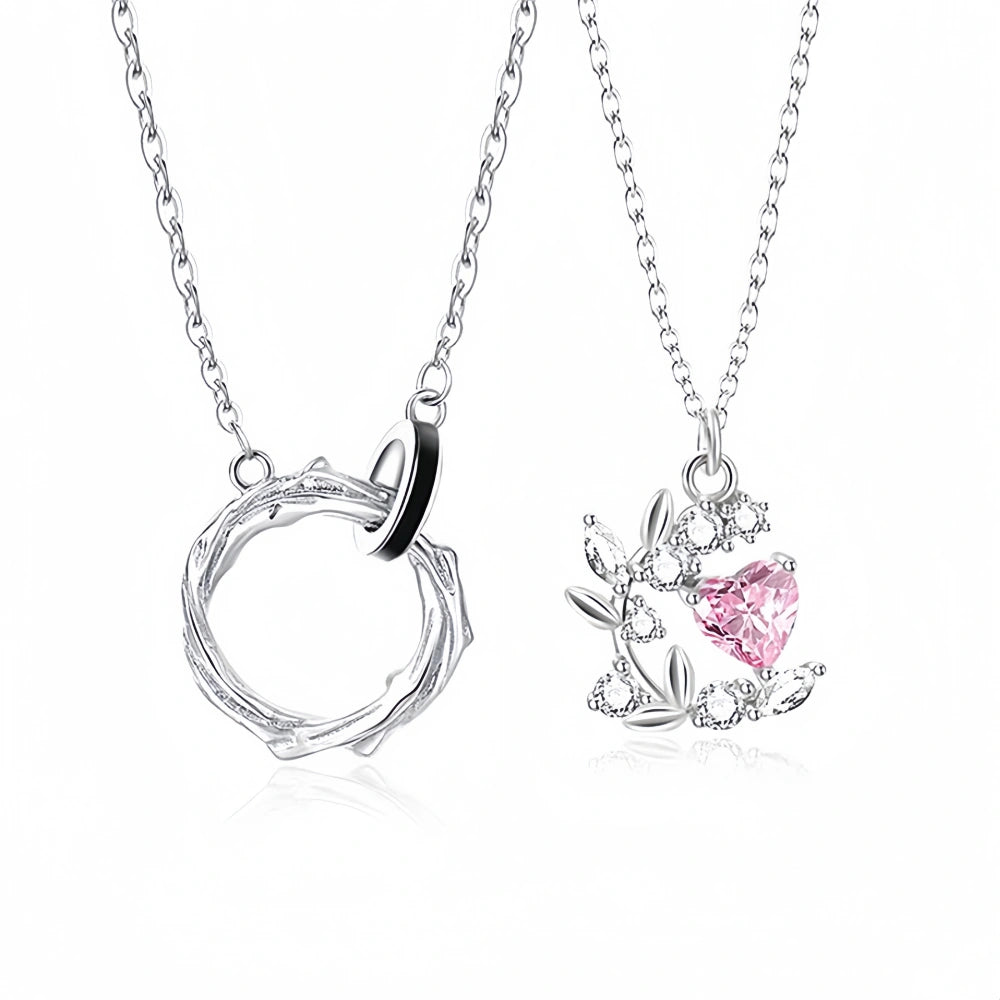 Thorns And Roses Infinity Couple Necklaces In Sterling Silver