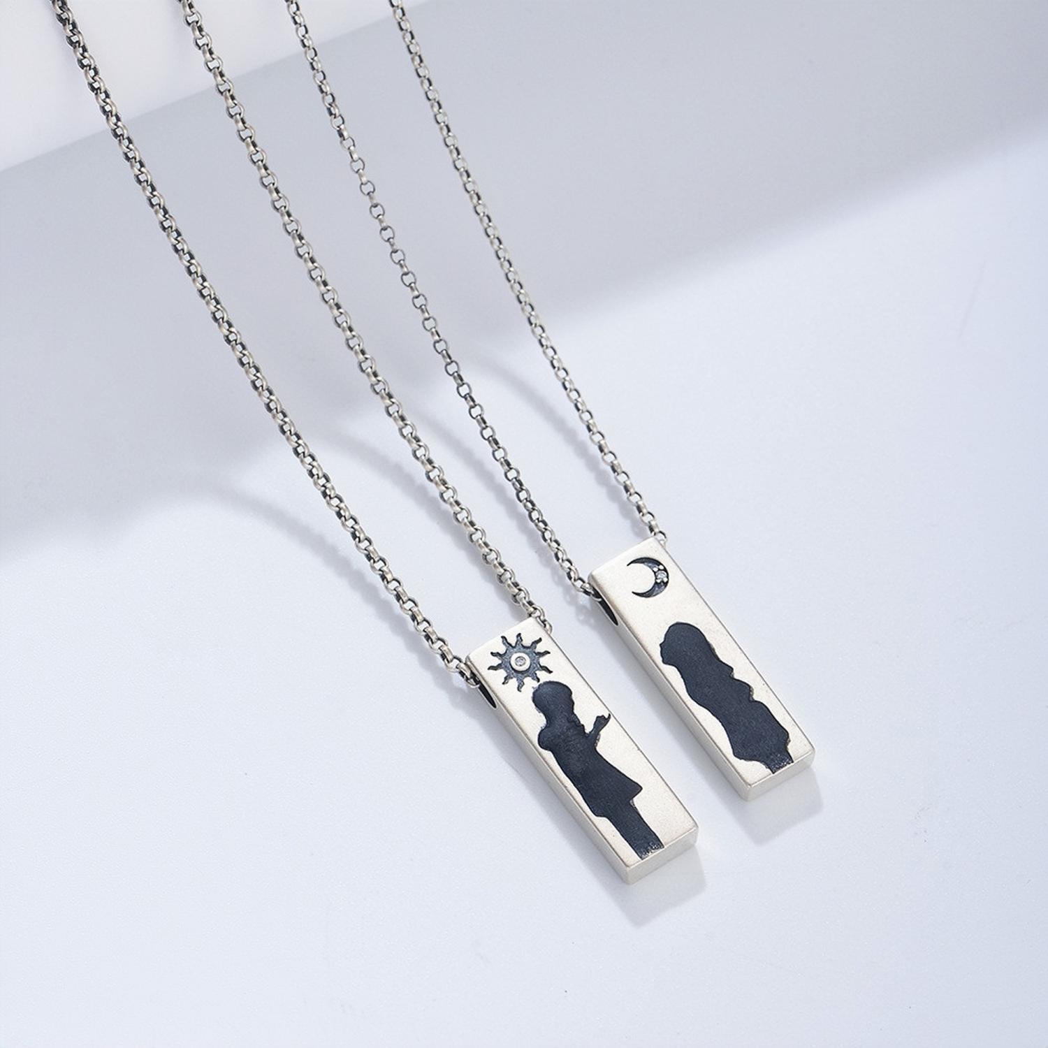 bimg_363_1 Engravable Sun And Moon Matching Bar Couple Necklaces In Sterling Silver