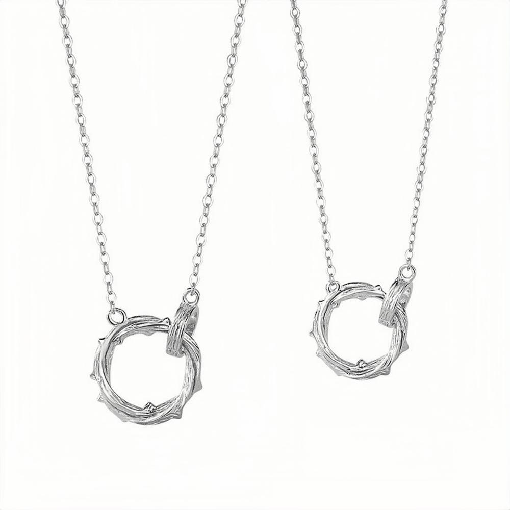 Unique Thorns Knot Matching Necklace For Couples In Sterling Silver