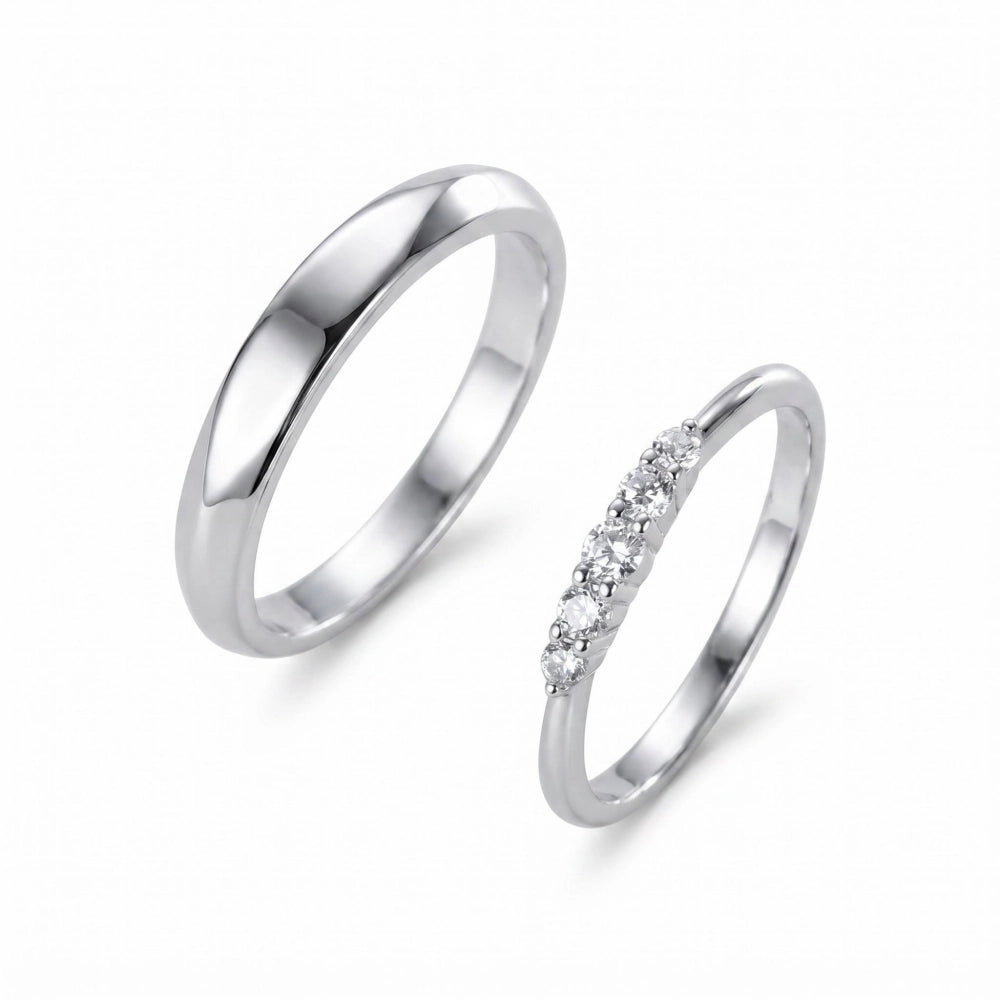 Engravable Princess And Knight Silver Promise Rings For Couples