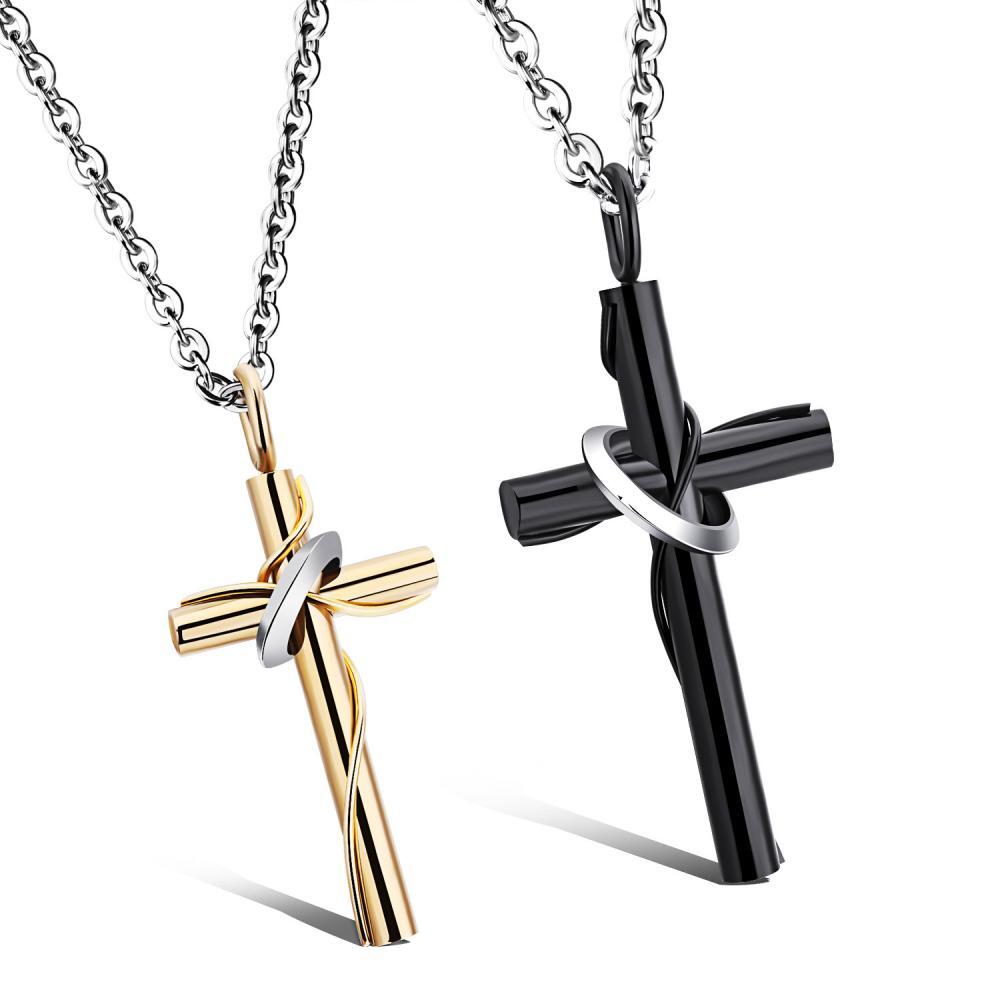Unique Matching Cross Necklaces For Couples In Titanium