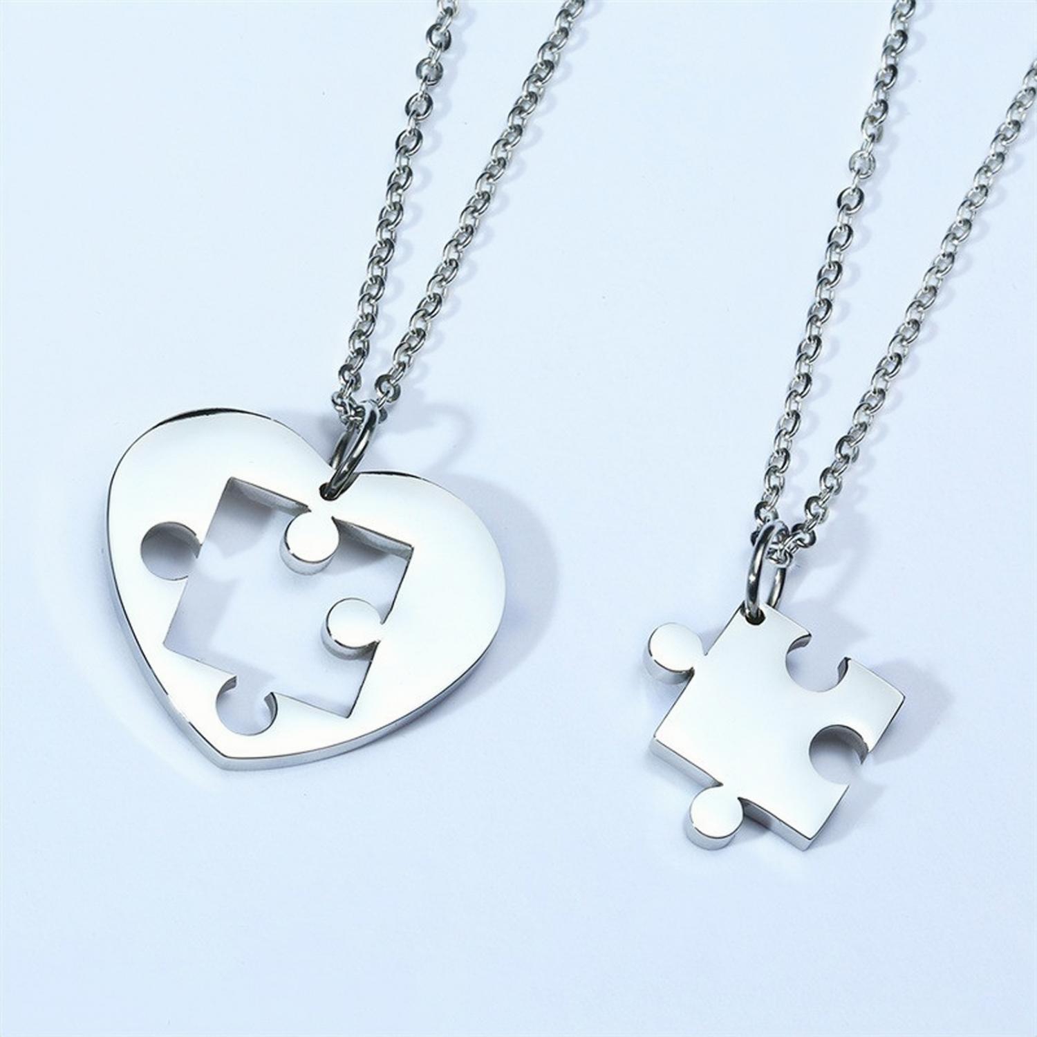 bimg_387_1 Engravable Matching Heart Puzzle Piece Couple Necklaces In Titanium