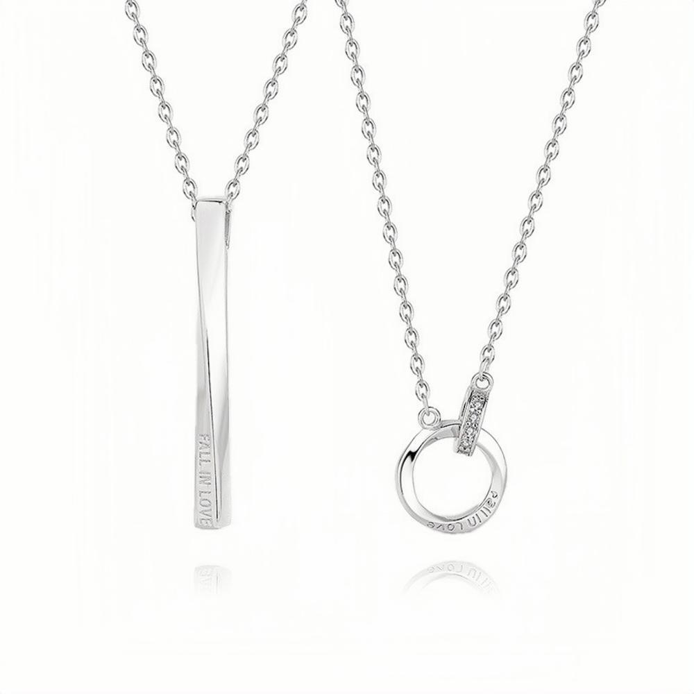 Unique Fall In Love Matching Infinity Couple Necklaces In Sterling Silver