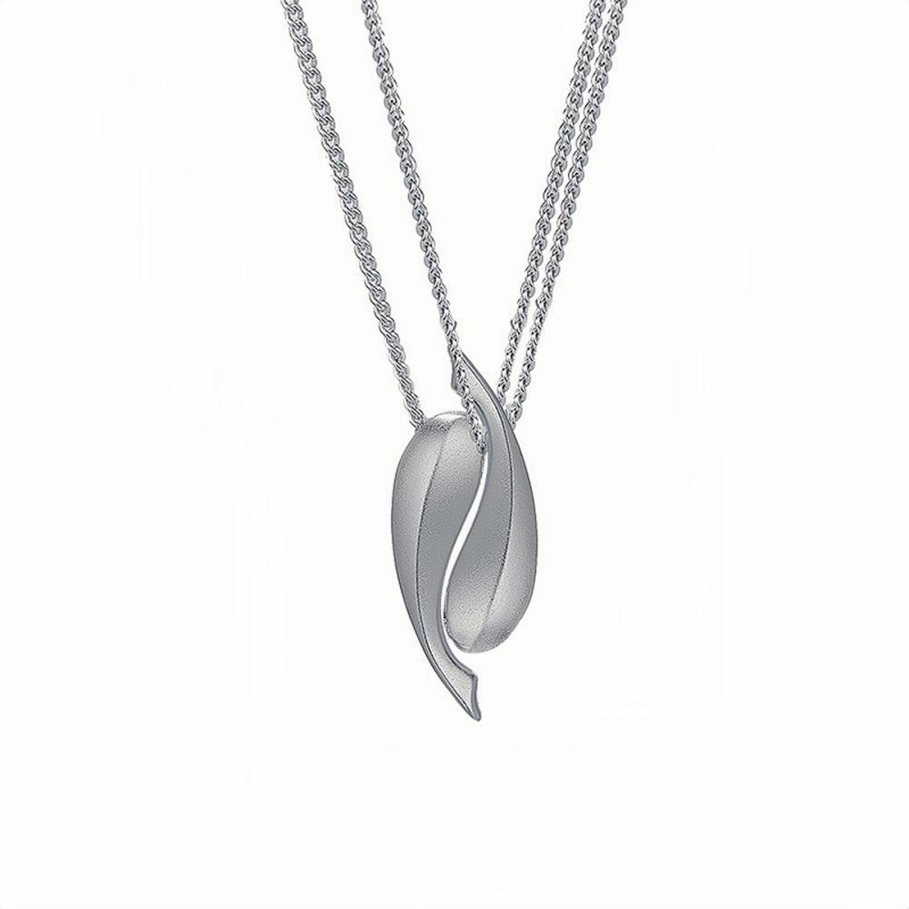 Engravable Matching Cute Dolphin Couple Pendant Necklaces In Sterling Silver