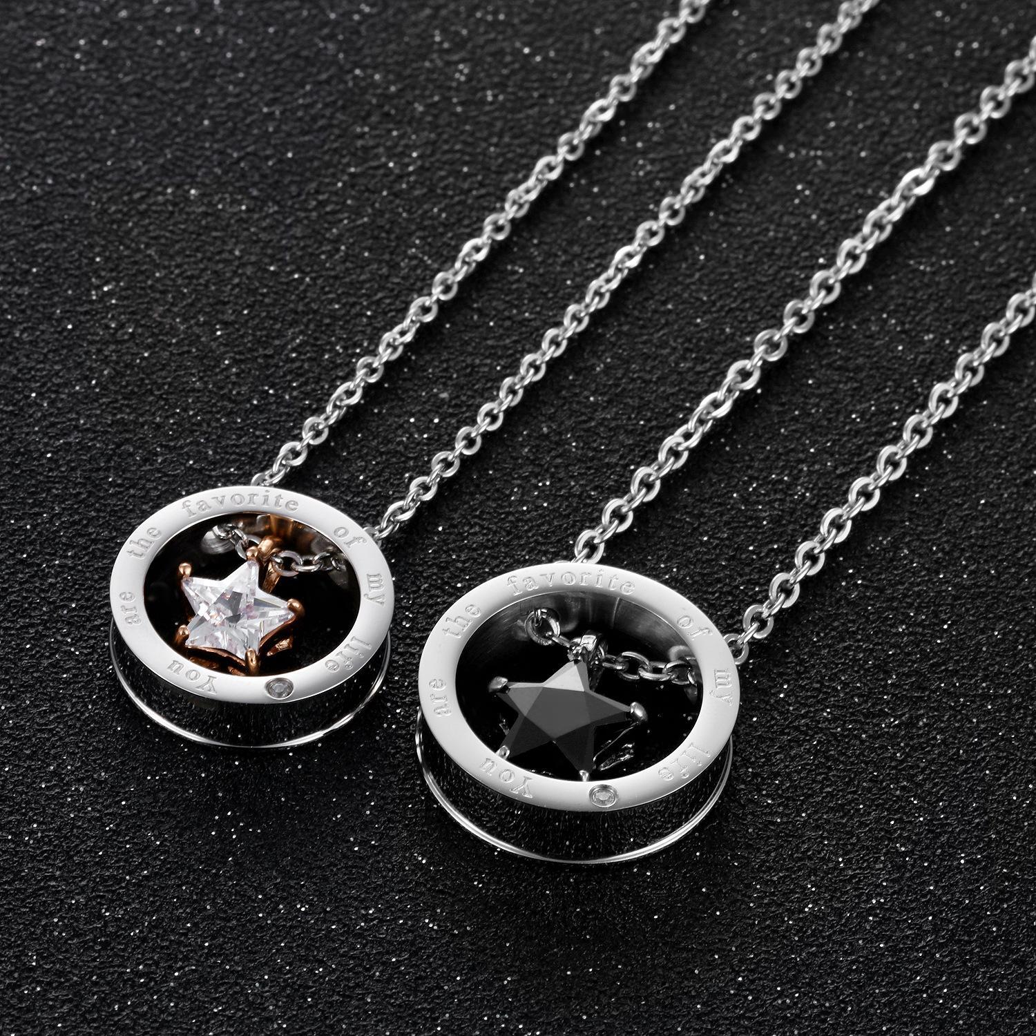 bimg_394_1 Unique Love Star Ring Necklaces For Couples In Titanium