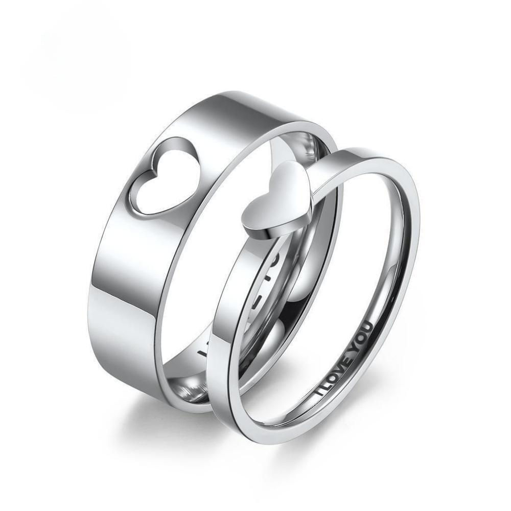 bimg_40_0 Unique I Love You Matching Heart Couple Rings In Titanium