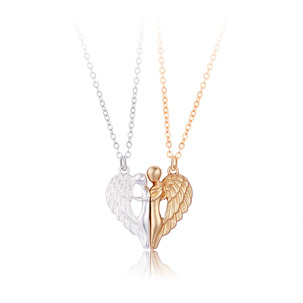 My Angel Matching Heart Necklaces For Couples In Titanium