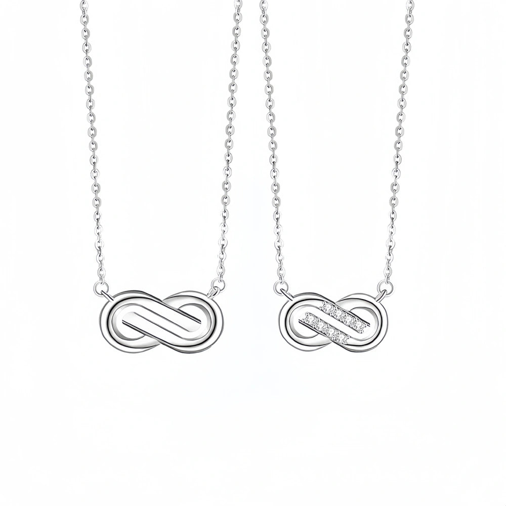 Unique Matching Infinity Necklaces For Couples In Sterling Silver