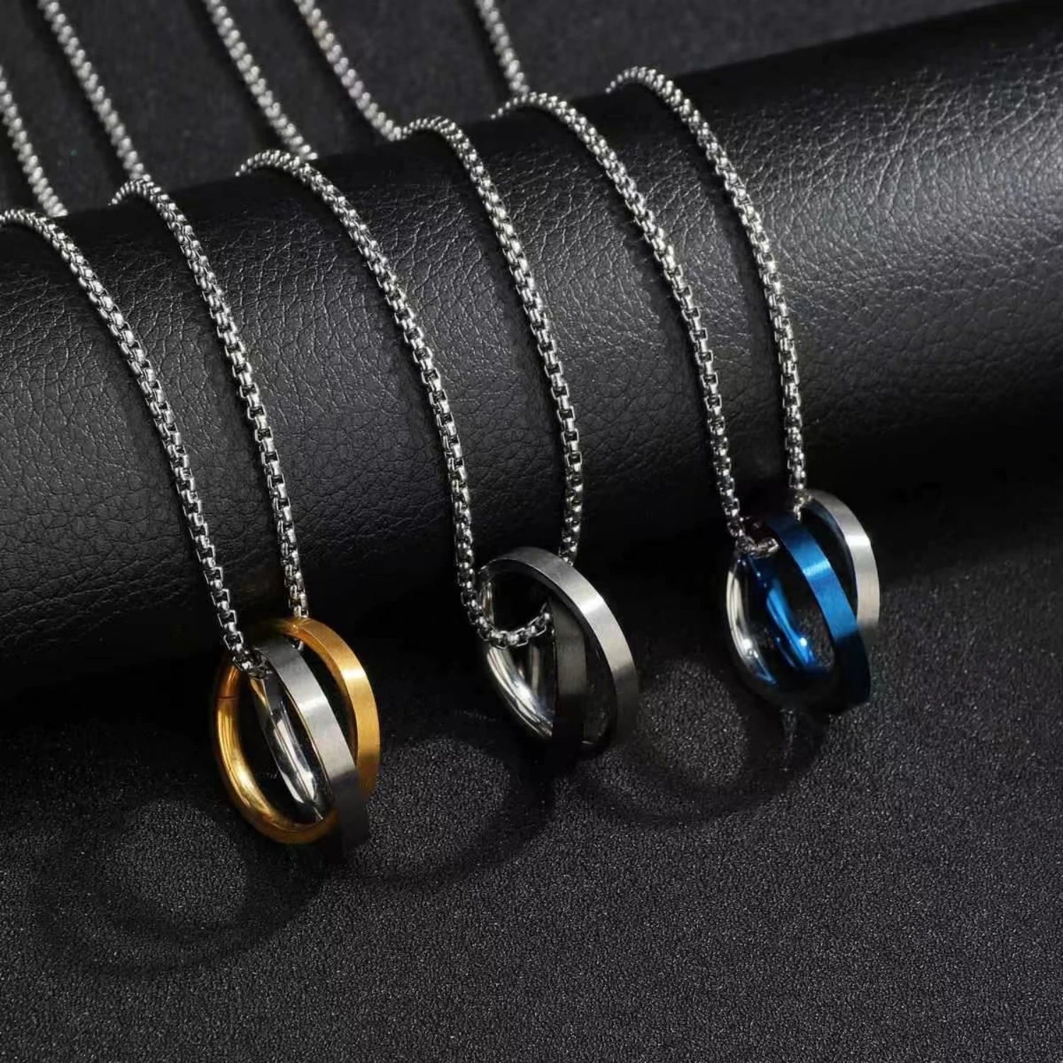 Infinity Interlocking Necklaces For Couples In Titanium
