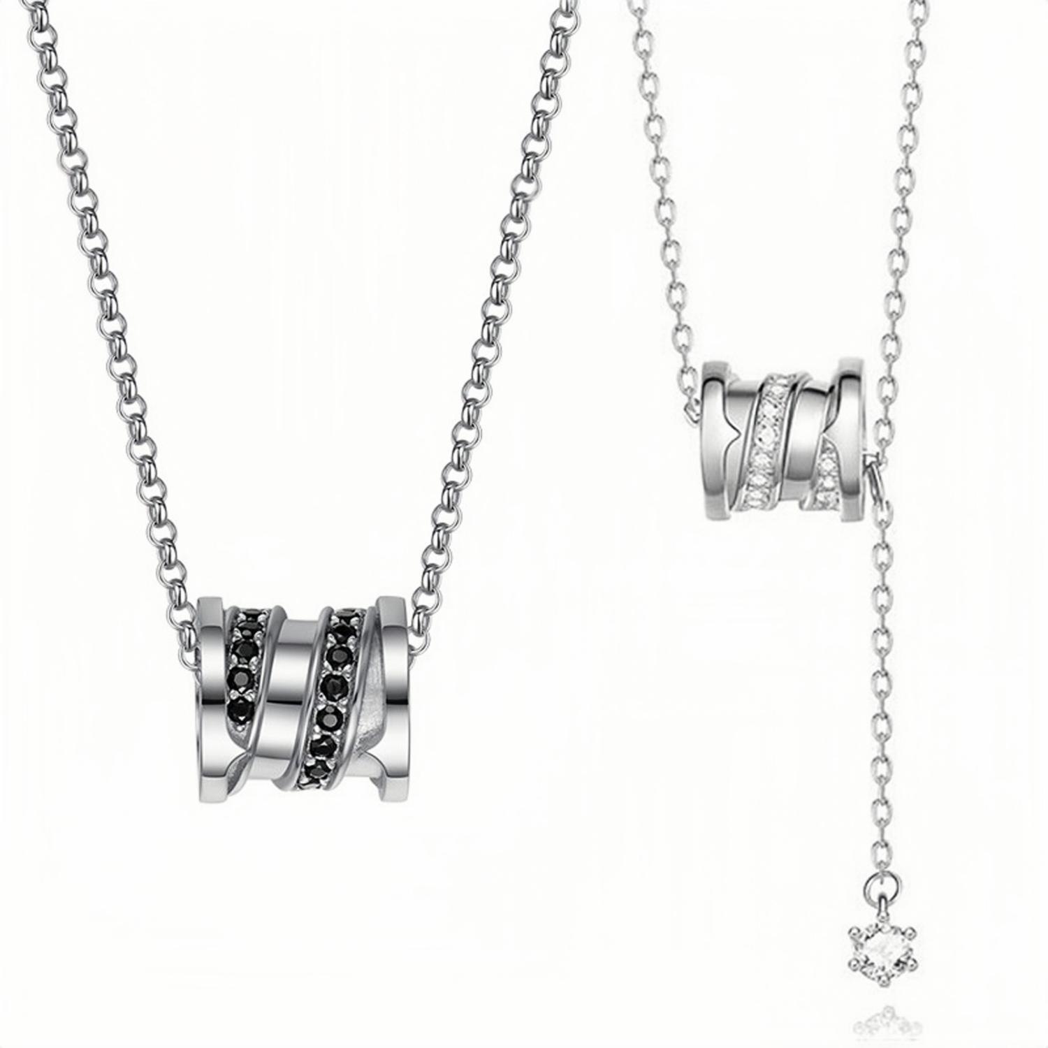 Unique Matching Ring Necklaces For Couples In Sterling Silver