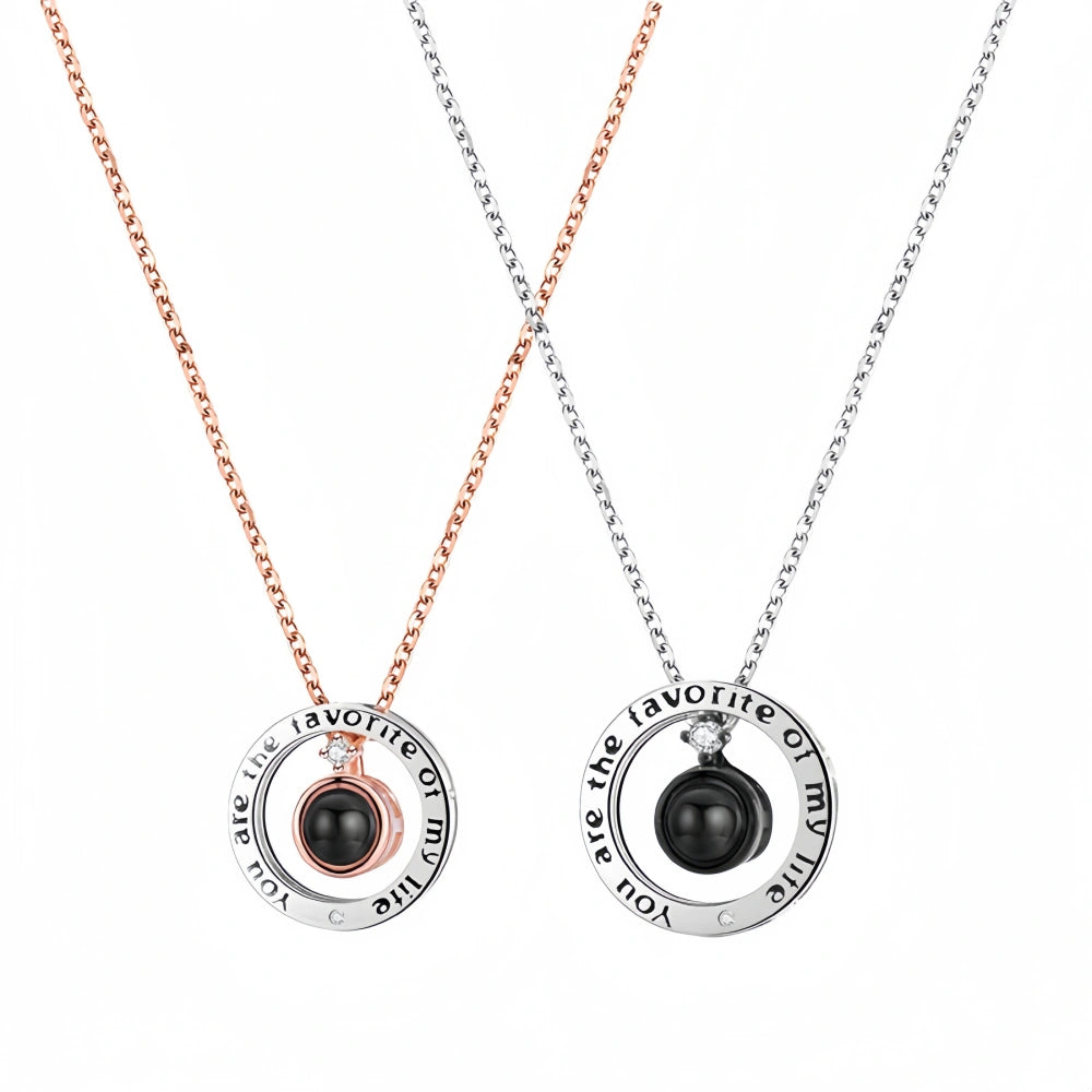 You Are The Favorite Of My Life Photo Projection Couple Necklaces