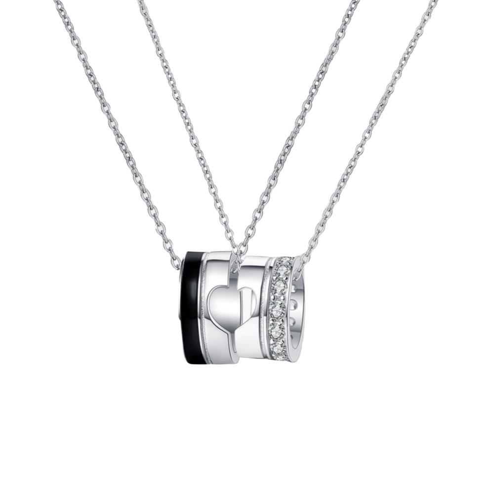 bimg_441_0 Engravable Matching Heart Ring Necklaces For Couples In Sterling Silver