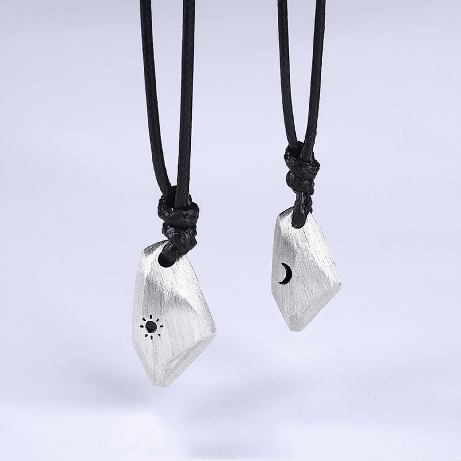 bimg_442_1 Engravable Sun And Moon Matching Couple Necklaces In Sterling Silver