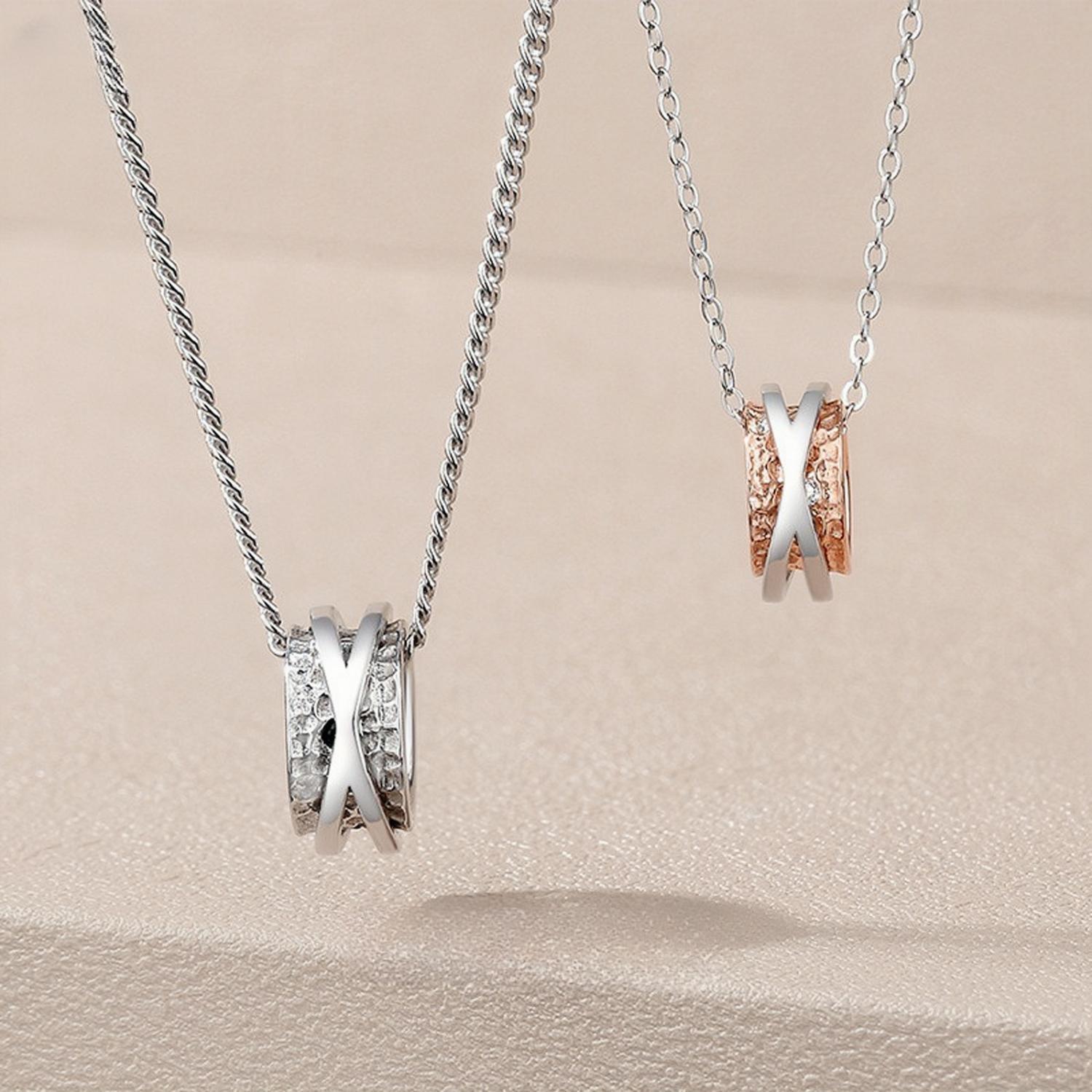 bimg_444_1 Engravable Infinity Love Matching Couple Ring Necklaces In Sterling Silver