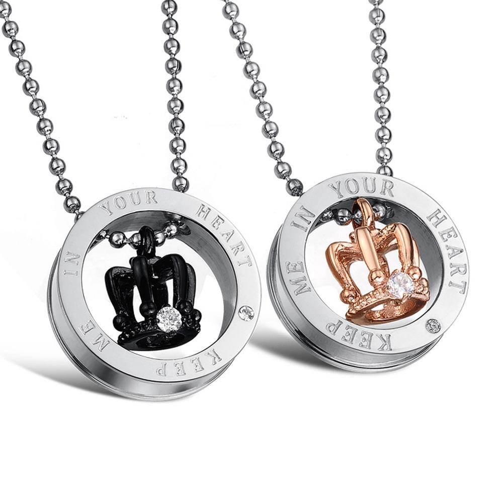 bimg_449_0 Keep Me In Your Heart Matching Crown Ring Necklaces For Couples In Titanium