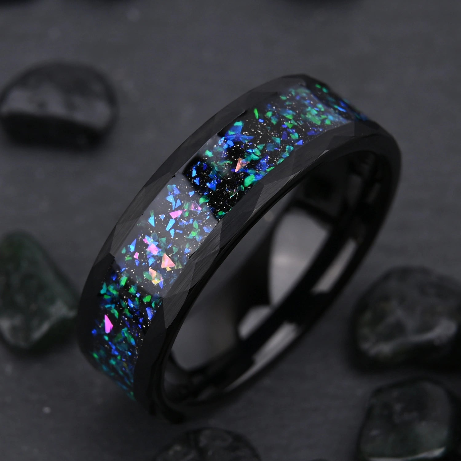 bimg_44_1 Engravable Colorful Universe Matching Tungsten Wedding Bands