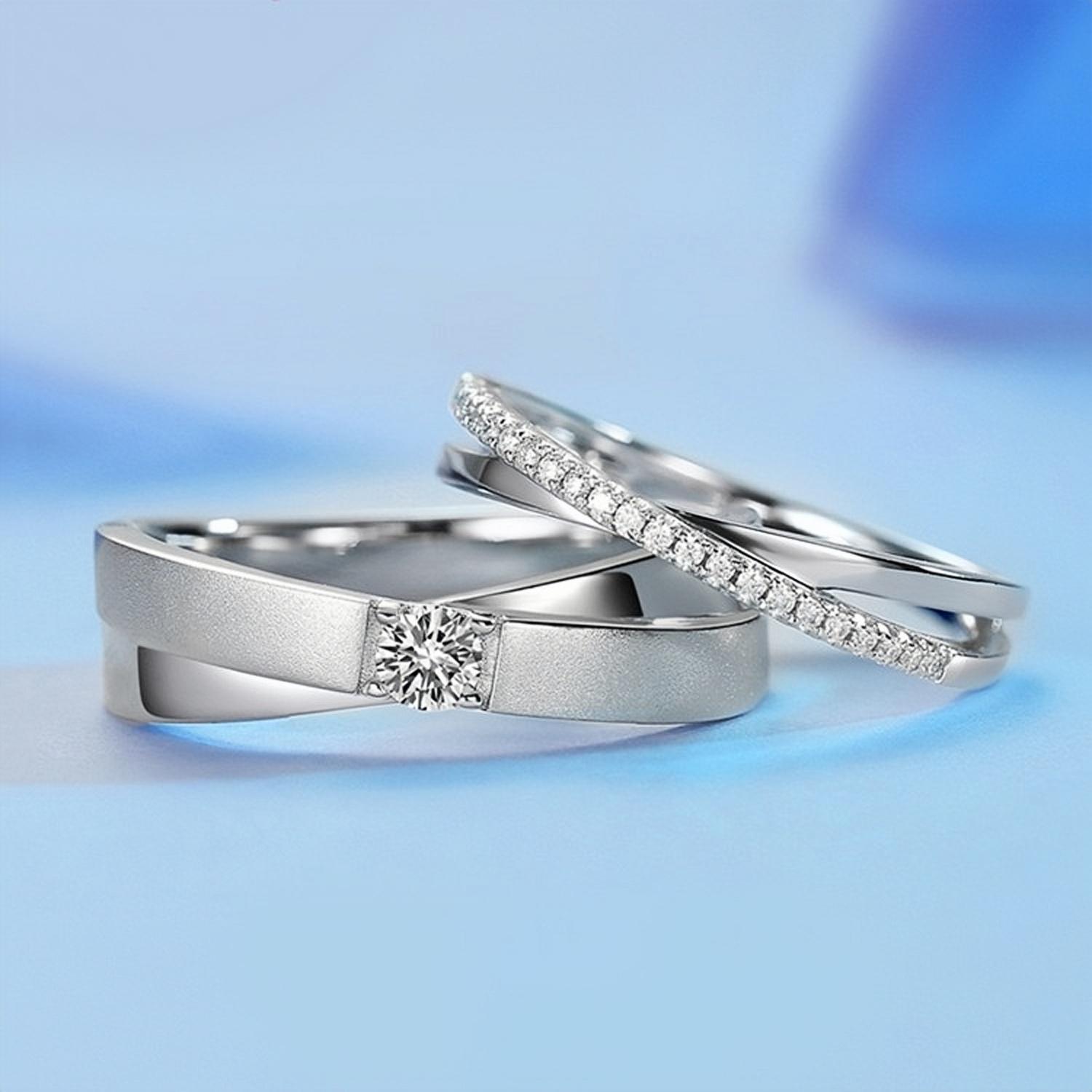 Unique Infinity Love Matching Promise Rings Sets In Sterling Silver