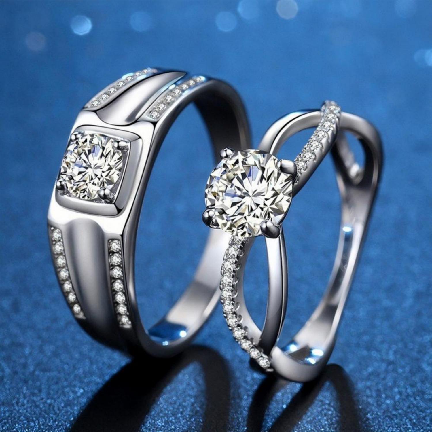 Engravable Infinity Love Matching Couple Wedding Rings In Sterling Silver