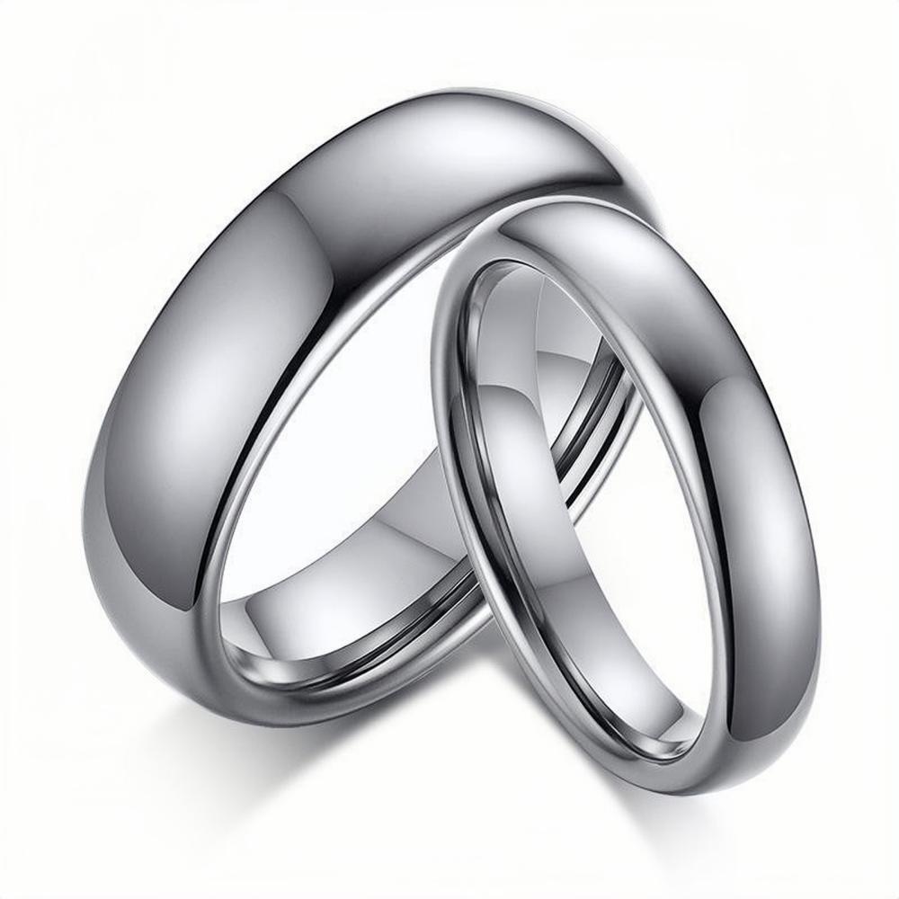 Engravable Simple Promise Rings For Couples In Tungsten