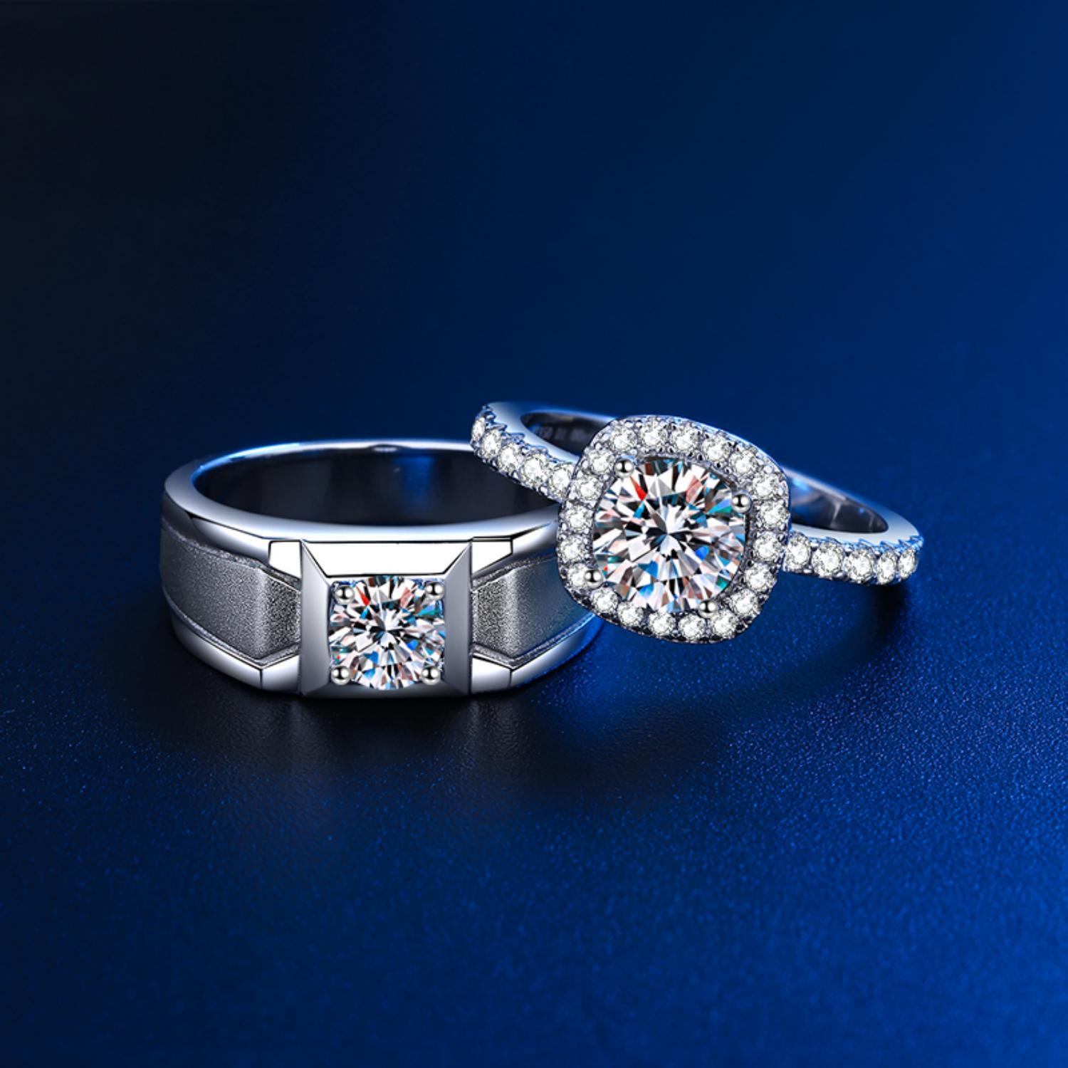 bimg_61_1 Engravable Matching Moissanite Wedding Rings For Couples In Sterling Silver