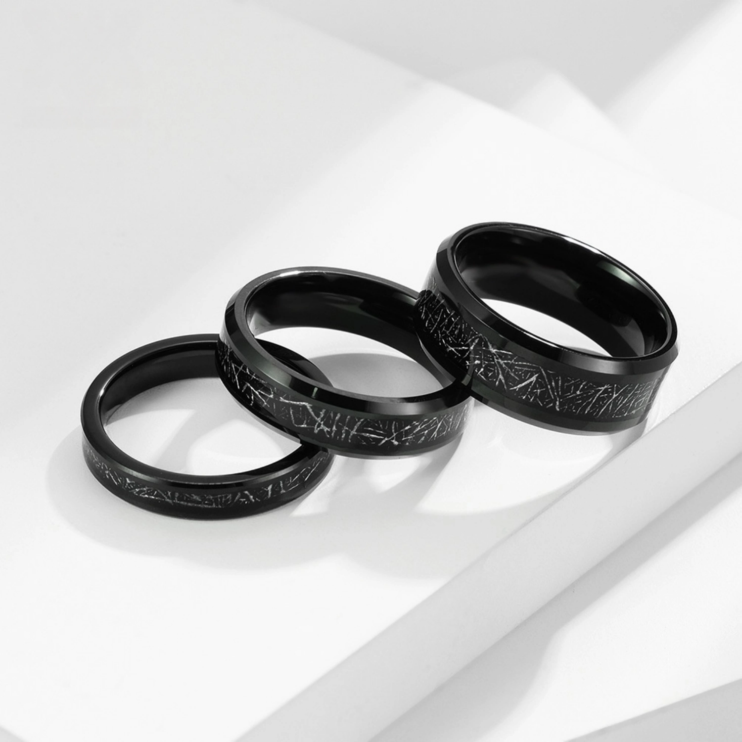 bimg_62_1 Engravable Matching Ice Silk Black Tungsten Couple Wedding Bands