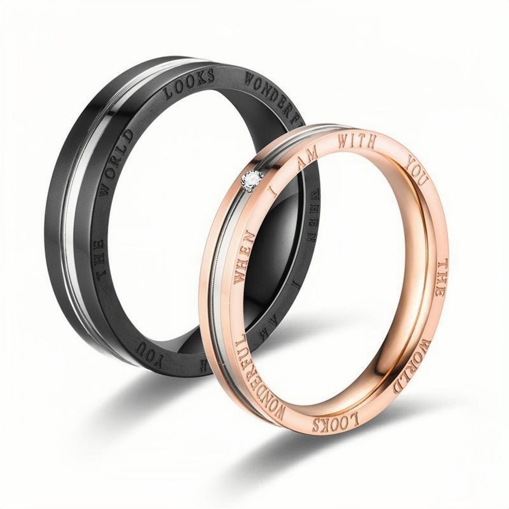 bimg_86_0 Unique When I Am With You Promise Rings For Couples In Titanium