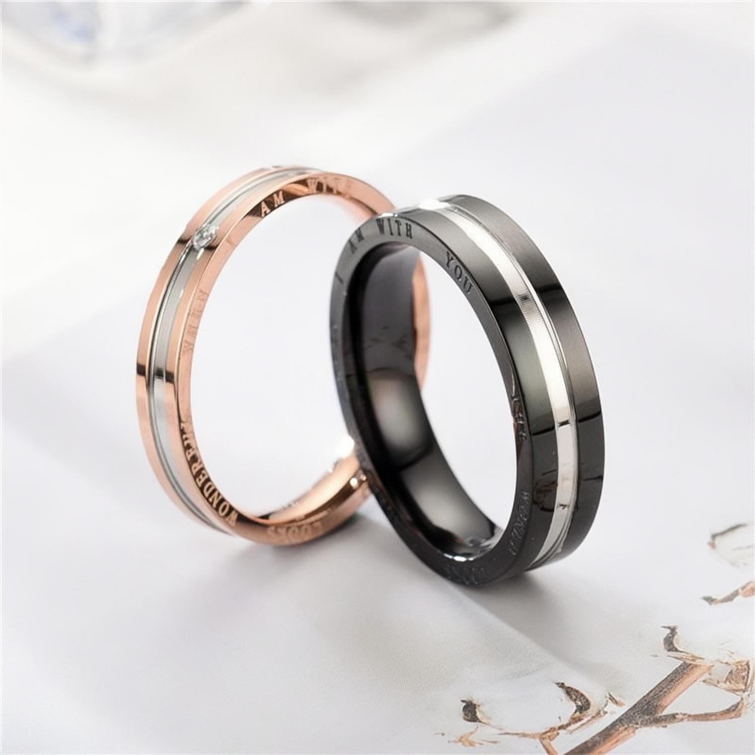 bimg_86_1 Unique When I Am With You Promise Rings For Couples In Titanium